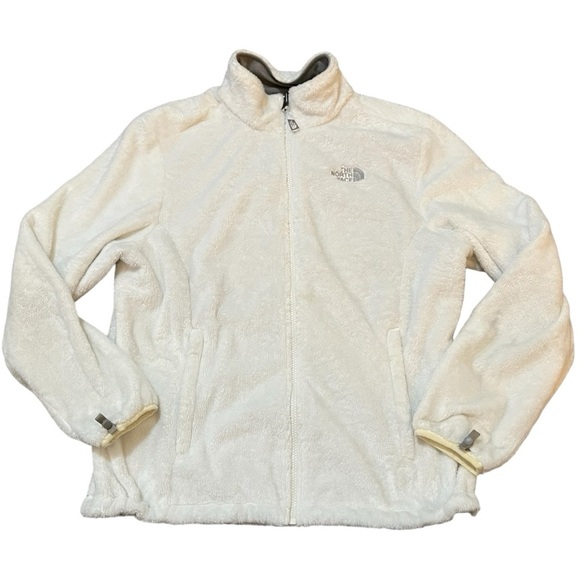 The North Face White Sherpa Full Zip Raised Collar Jacket Size XL - Picture 1 of 13
